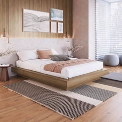 Cama Queen Size Art in Móveis CZ1160 Mel SE