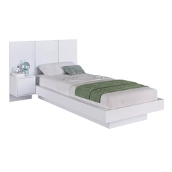 Cama Solteiro com Cabeceira Art in Móveis CJ074 Branco SE