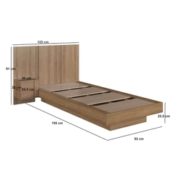 Cama Solteiro com Cabeceira Art in Móveis CJ074 Mel SE