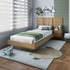 Cama Solteiro com Cabeceira Art in Móveis CJ074 Mel SE