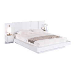 Cama Queen Size com Cabeceira Art in Móveis CJ075 Branco SE