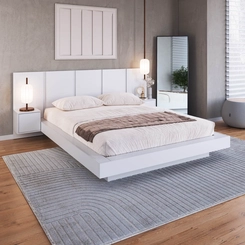 Cama Queen Size com Cabeceira Art in Móveis CJ075 Branco SE