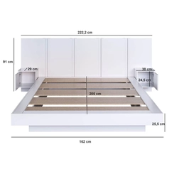Cama Queen Size com Cabeceira Art in Móveis CJ075 Branco SE
