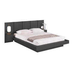 Cama Queen Size com Cabeceira Art in Móveis CJ075 Grafite SE