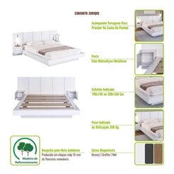 Cama Queen Size com Cabeceira Art in Móveis CJ075 Mel SE