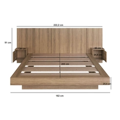 Cama Queen Size com Cabeceira Art in Móveis CJ075 Mel SE