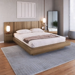 Cama Queen Size com Cabeceira Art in Móveis CJ075 Mel SE