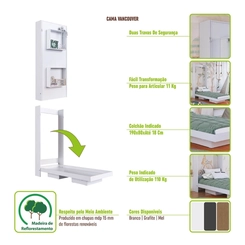 Cama Solteiro Articulada Vertical Art in Móveis CV1080 Branco SE