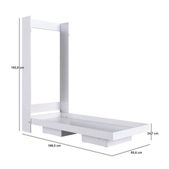 Cama Solteiro Articulada Vertical Art in Móveis CV1080 Branco SE