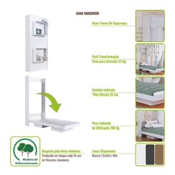 Cama Casal Articulada Vertical Art in Móveis CV1140 Mel SE