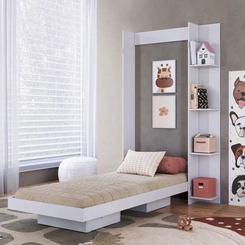 Cama Solteiro Articulada Vertical Art in Móveis CV1085 Branco SE