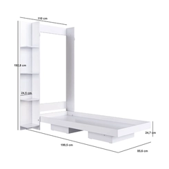 Cama Solteiro Articulada Vertical Art in Móveis CV1085 Branco SE