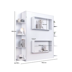 Cama Casal Articulada Vertical Art in Móveis CV1145 Branco SE
