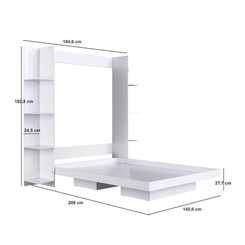 Cama Casal Articulada Vertical Art in Móveis CV1145 Branco SE