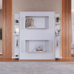 Cama Casal Articulada Vertical Art in Móveis CV1145 Branco SE
