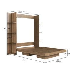 Cama Casal Articulada Vertical Art in Móveis CV1145 Mel SE
