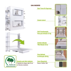 Cama Casal Articulada Vertical Art in Móveis CV1145 Mel SE