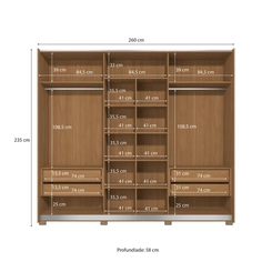 Guarda-Roupa 3 Portas Kappesberg CB03T582-CN Canela SE