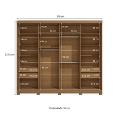 Guarda-Roupa 2 Portas Kappesberg CB03T583-CNOW Canela/Off White SE