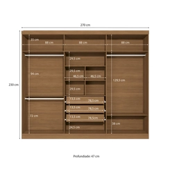 Guarda-Roupa 6 Portas Kappesberg T580-CN Canela SE