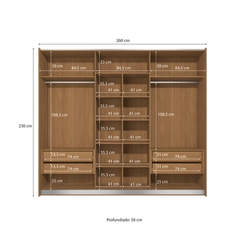 Guarda-Roupa 3 Portas Kappesberg T582-CN Canela SE