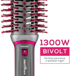 Escova Secadora 1.300W 4 em 1 Cerâmica Britânia BES26SR Cinza Bivolt