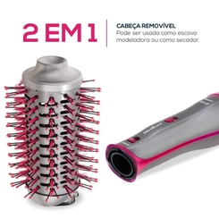Escova Secadora 1.300W 4 em 1 Cerâmica Britânia BES26SR Cinza Bivolt