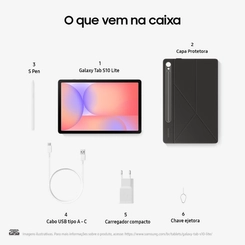 Tablet Samsung Galaxy Tab S10 Lite 5G Tela 10.9" 128GB 6GB RAM Cinza