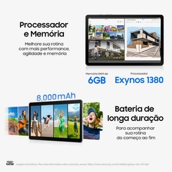 Tablet Samsung Galaxy Tab S10 Lite 5G Tela 10.9" 128GB 6GB RAM Cinza