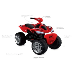 Quadriciclo Elétrico Infantil Bandeirante 2765 12V Vermelho