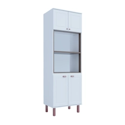 Torre Quente 70cm Móveis Canção 4 Portas Branco/Jequitibá
