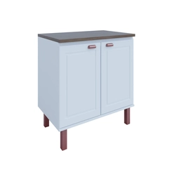 Balcão 80cm Móveis Canção Bella Provençal 2 Portas Branco/Jequitibá