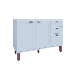 Balcão 120cm Móveis Canção Bella Provençal 3 Portas Branco