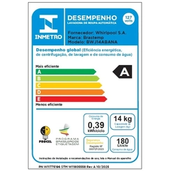 Máquina de Lavar Brastemp 14kg Automática BWJ14ABBNA Branca
