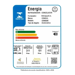 Geladeira 2 Portas Frost Free 412L Consul CRM50MB Branco