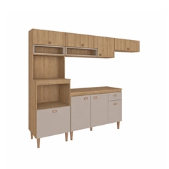Cozinha Compacta Fellicci Marti 8 portas Mel/Fendi SE