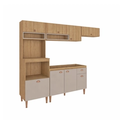 Cozinha Compacta Fellicci Marti 8 portas 1 Gaveta Mel/Fendi SE