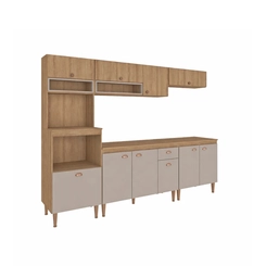 Cozinha Compacta Fellicci Marti 9 Portas Mel/Fendi SE