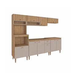 Cozinha Compacta Fellicci Marti 9 Portas 1 Gaveta Mel/Fendi SE