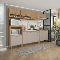 Cozinha Compacta Fellicci Marti 9 Portas 1 Gaveta Mel/Fendi SE