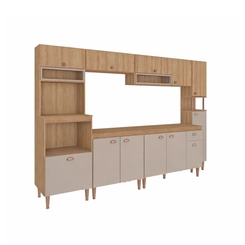 Cozinha Compacta Fellicci Marti 12 portas Mel/Fendi SE