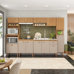 Cozinha Compacta Fellicci Marti 12 portas Mel/Fendi SE