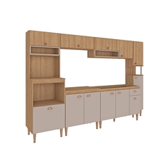Cozinha Compacta Fellicci Marti 12 portas 1 Gaveta Mel/Fendi SE