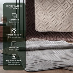 Tapete Corttex Tóquio 140x200cm Estampa e Cor Sortida