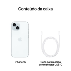 iPhone 15 Apple 128GB Tela 6.1" Câmera Principal 48MP e Selfie 12MP Azul