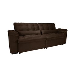 Sofá Retrátil 4 Lugares Magazin New Califórnia 250cm Marrom