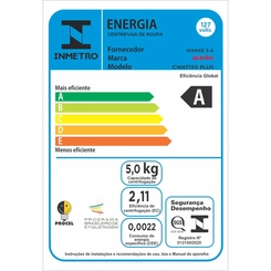 Centrífuga 15kg Wanke CWAT150 Premium Plus Branco