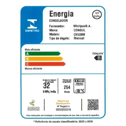 Freezer Vertical 1 Porta 254L Consul CVU26MB Branco