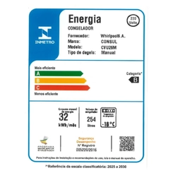 Freezer Vertical 1 Porta 254L Consul CVU26MB Branco