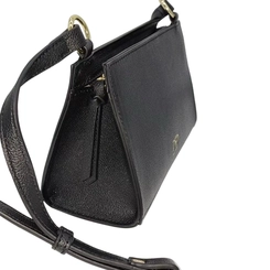 Bolsa DFD Feminina com Alça Ajustável e Detalhes Dourados Preto